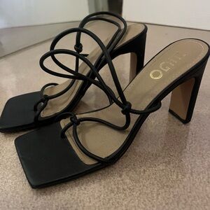 EGO Black Strappy Heels